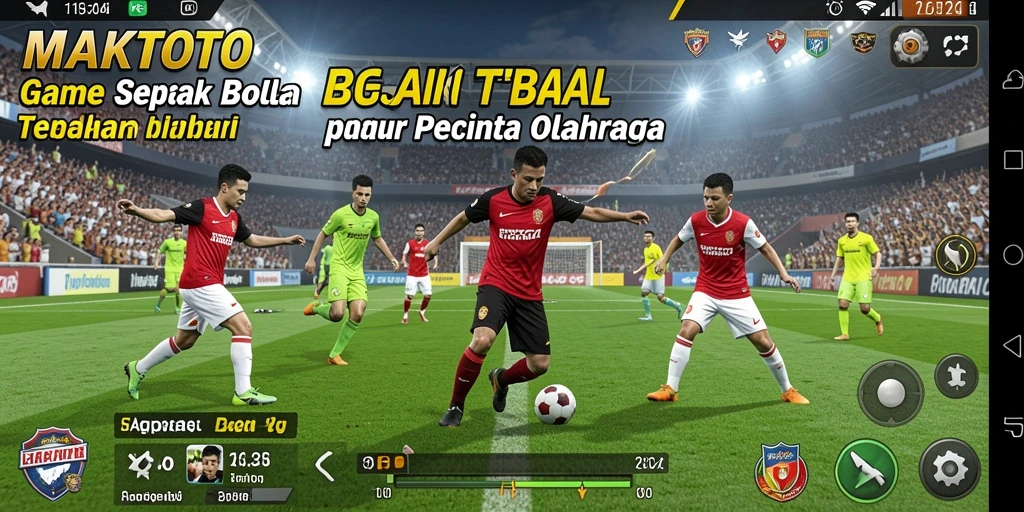 Tampilan gameplay MAKTOTO yang menegangkan saat mencetak gol.