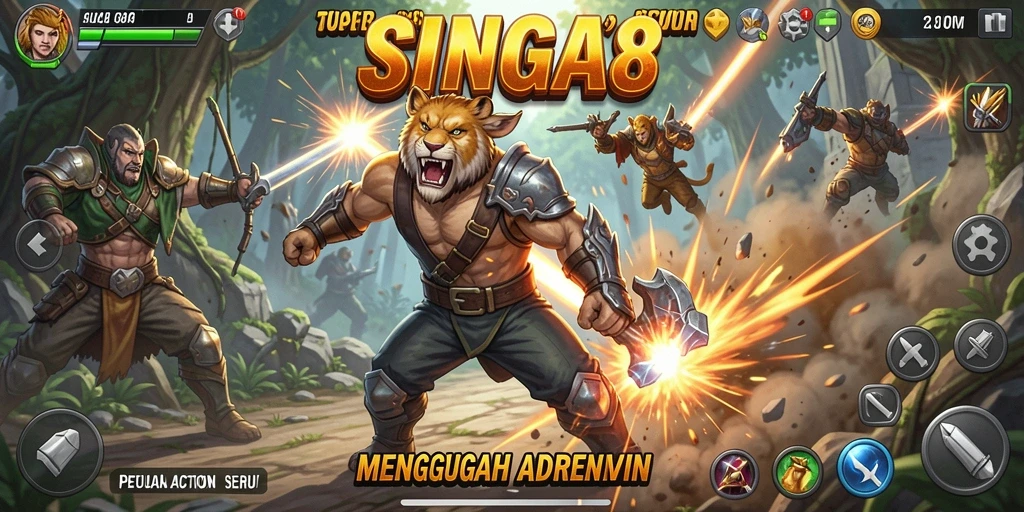 Screenshot gameplay SINGA8 yang menampilkan aksi seru.